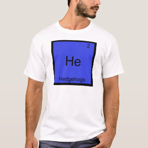 Camiseta He-ouriços engraçados símbolo elemento qu