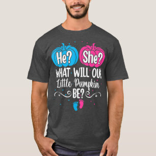 Camiseta He She What Will Our Little Pumpkin Be Gender Reve