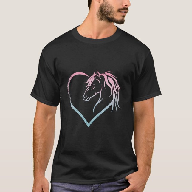 Camiseta He With Horse Head For Horseback Riding Horse (Frente)