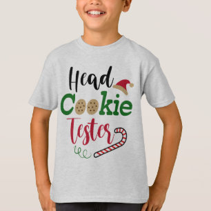 Camiseta Head Cookie Tester Funny Toddler Natal
