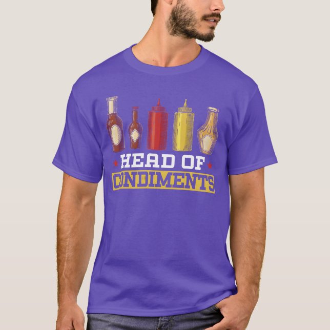Camiseta Head Of Condiments Food Lover Mustard Mayonnaise r (Frente)