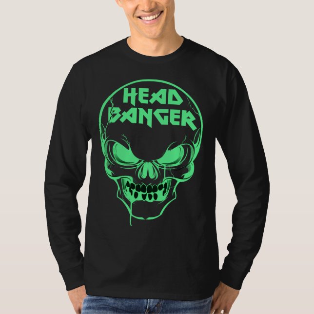 Camiseta Headbanger Heavy Metal Rocker Dubstep Techno Rave  (Frente)