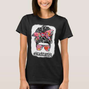 Camiseta Headstart Life Messaging Bun Glass Mulheres