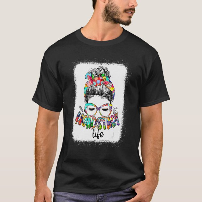 Camiseta Headstart Life Messy Bun Back To School Headstart  (Frente)
