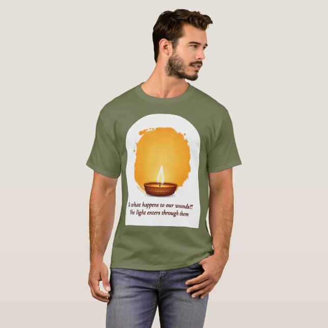 Camiseta Healing Light Candle T‑Shirt | Inspirational Quote (Frente Completa)