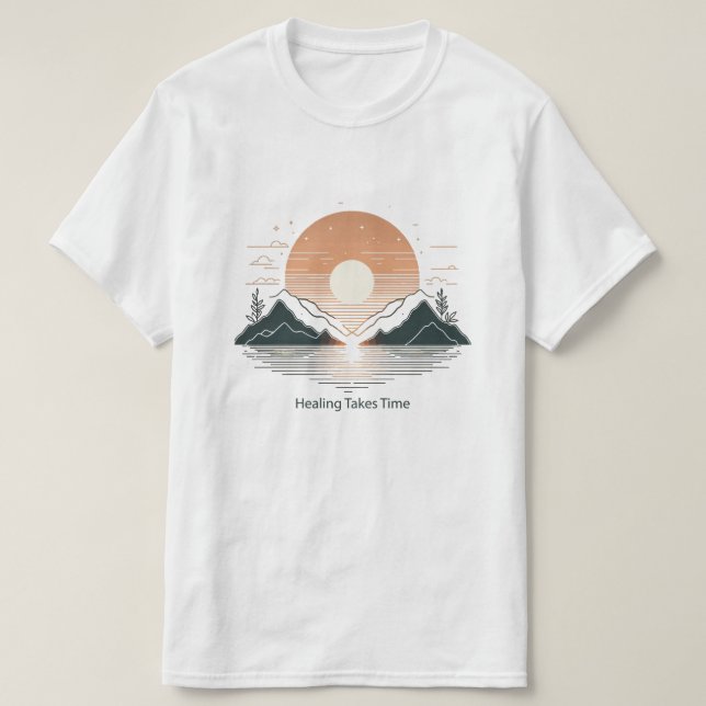 Camiseta Healing Takes Time" Minimalist T-Shirt | Lake & Mo (Frente do Design)