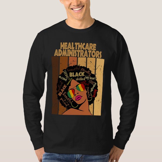Camiseta Healthcare Administrators Afro African Black Histo (Frente)