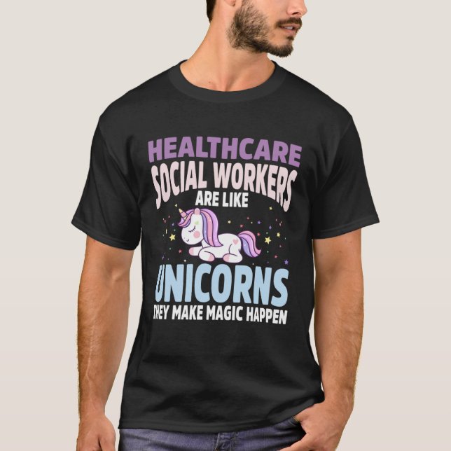 Camiseta Healthcare Social Worker Unicorn Apparel Unicorns  (Frente)