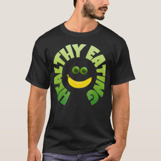 Camiseta Healthy Eating Tee Shirt Smiling Face Fruits Veget