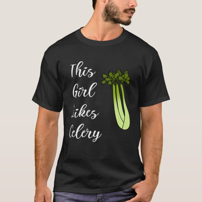 Camiseta Healthy Food Ironic Saying Girl Liks Celery Leek (Frente)