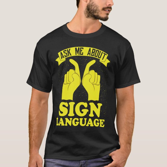 Camiseta Hearing Aid Deaf Pride ASL Hand Sign Language (Frente)