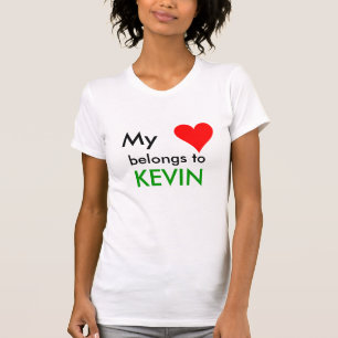 Camiseta HEART1, meu, pertence a, KEVIN
