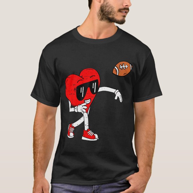 Camiseta Heart American Football Dia de os namorados Boys M (Frente)