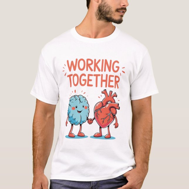 Camiseta Heart and Brain Unity Illustration (Frente)