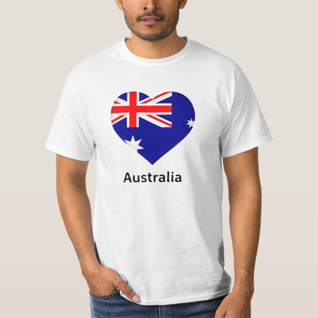Camiseta Heart - Austrália Flag (Frente)