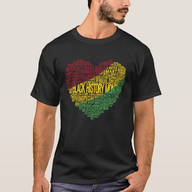 Camiseta Heart Black History Month Freedom Pride African Am (Frente)