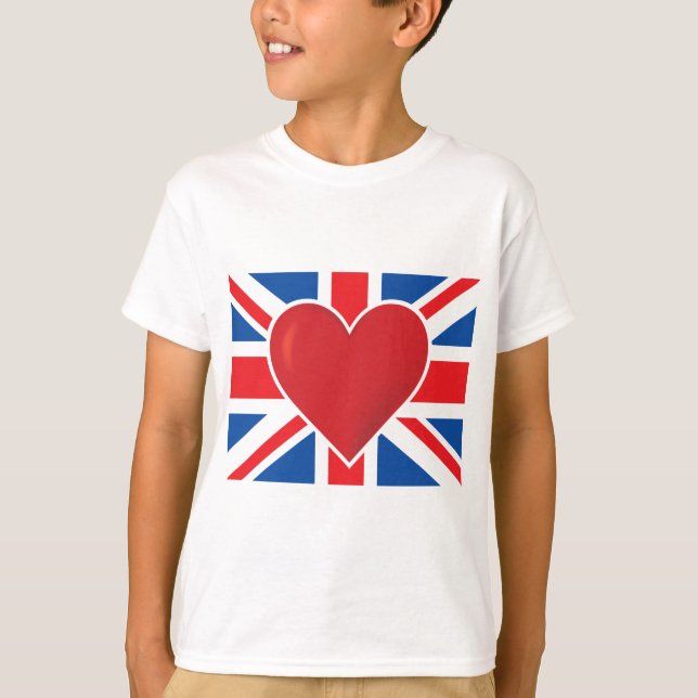 Camiseta Heart British Flag (Frente)