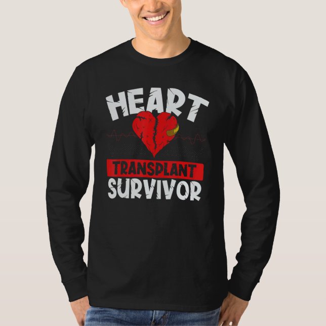 Camiseta Heart Bypass Heart Transplant Survivor Open Heart  (Frente)