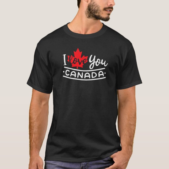 Camiseta Heart Canada Day Maple Leaf I Love You Canada (Frente)