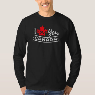 Camiseta Heart Canada Day Maple Leaf I Love You Canada