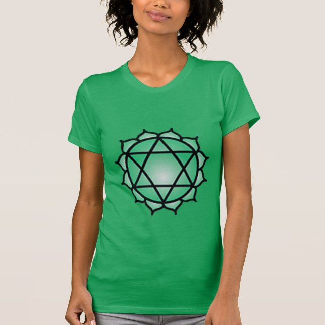 Camiseta Heart Chakra Balance Bella Canvas Fine Jersey (Frente)