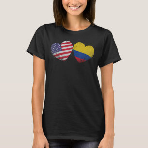 Camiseta Heart Colombian American Flag Family Her