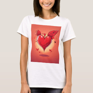 Camiseta "Heart Design T-Shirt - Na moda e Roupa único