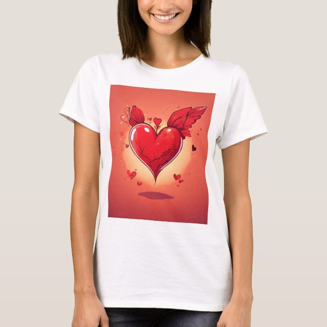Camiseta "Heart Design T-Shirt - Na moda e Roupa único (Frente)