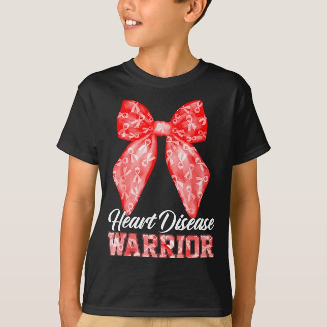 Camiseta Heart Disease Warrior Red Ribbon Heart Disease Awa (Frente)