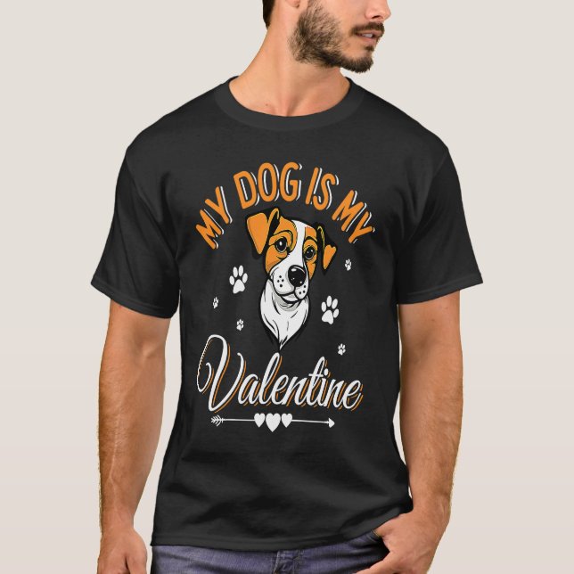 Camiseta Heart Dog Valentine's Day Dog Mom Dad Date Couple (Frente)