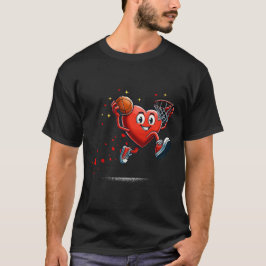 Camiseta Heart Dunking Valentines Day Basketball Kids 