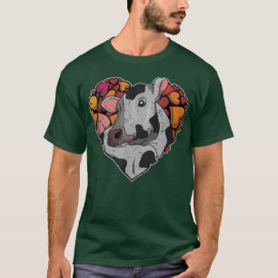 Camiseta Heart Farm Animal Lover Farmer Cow 