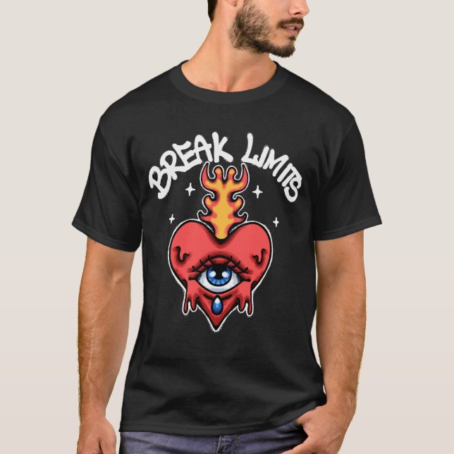 Camiseta Heart Fiery and Eye streetwear  (Frente)