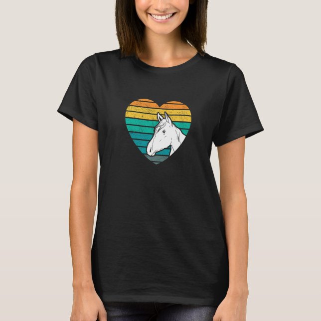 Camiseta Heart Graphic Horse Lover Equestrian Rider Horses  (Frente)