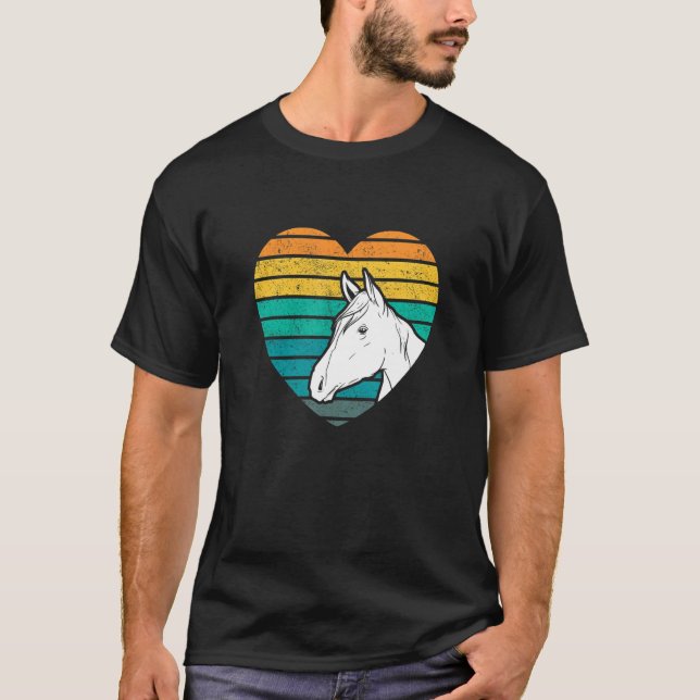 Camiseta Heart Graphic Horse Lover Equestrian Rider Horses  (Frente)