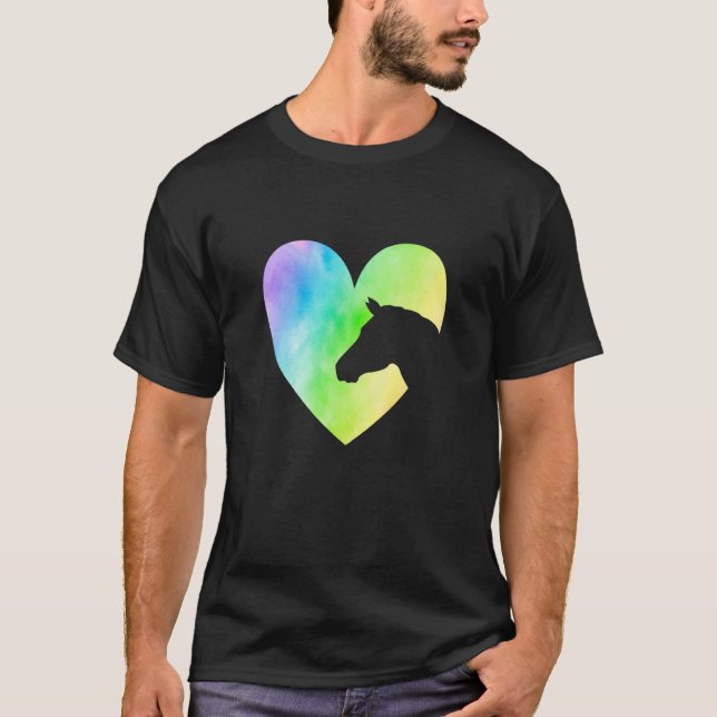 Camiseta Heart Graphic Horse Lover Equestrian Rider Horses  (Frente)