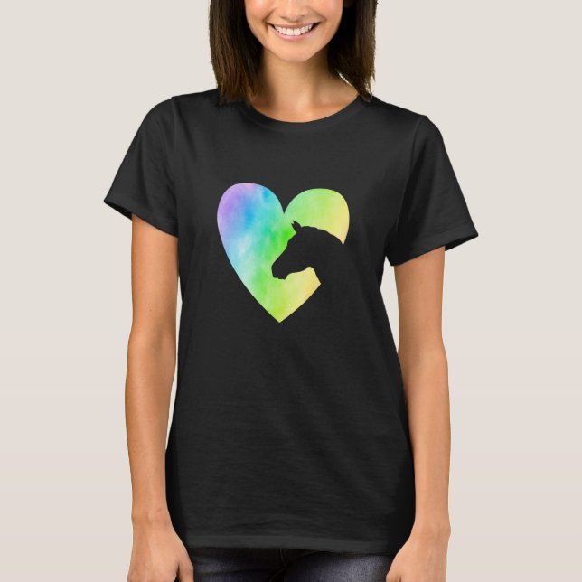 Camiseta Heart Graphic Horse Lover Equestrian Rider Horses  (Frente)