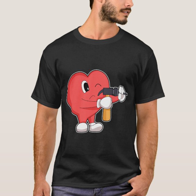 Camiseta Heart Handyman Drill press (Frente)