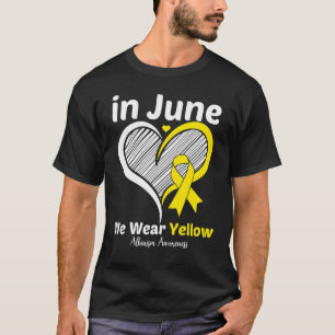 Camiseta Heart In June We Wear Yellow Albinism Awareness Wa