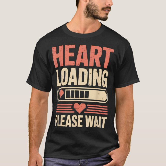 Camiseta Heart Loading Please Wait Retro Xel Valentine Humo (Frente)