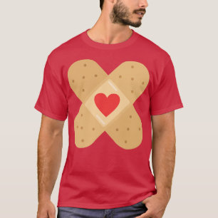 Camiseta Heart Love Plaster Hearts amando enfermeira BandAi