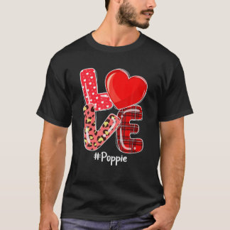 Camiseta Heart Love Poppie Buffalo Plaid Leopard Valentine