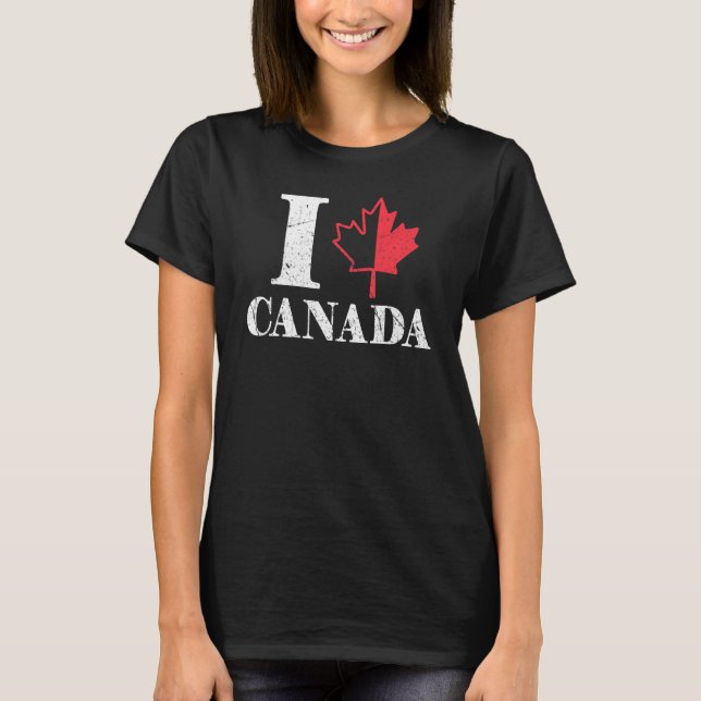 Camiseta Heart Maple Canada Day Maple Leaf Proud Canadian L (Frente)