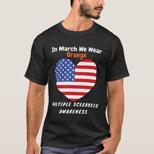 Camiseta Heart MS Multiple Sclerosis Awareness March We Wea (Frente)