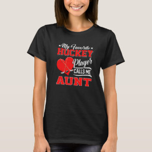 Camiseta Heart My Favorite Hockey Player Me Chama Tia 1