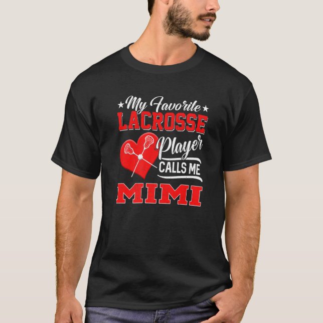 Camiseta Heart My Favorite Lacrosse Player Me Chama Mimi (Frente)