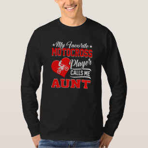 Camiseta Heart My Favorite Motocross Player Me Chama Tia