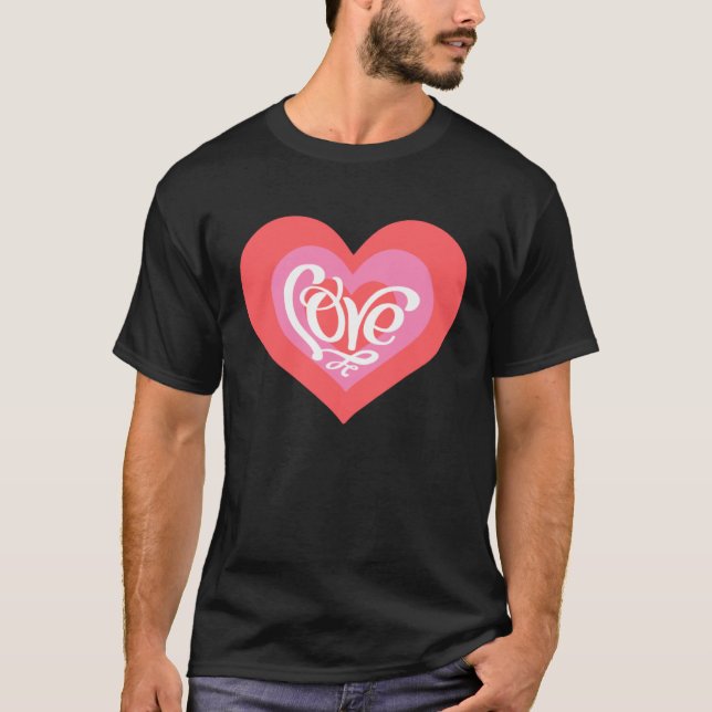 Camiseta Heart of Love Valentine s Day Men Women (Frente)