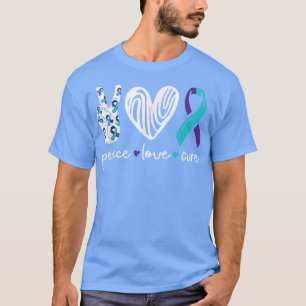Camiseta Heart Peace Love Semicolon Mental Health Suicídio