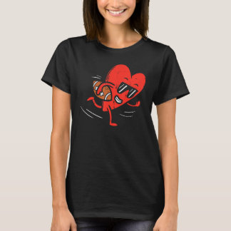 Camiseta Heart Playing American Football Valentines Day Spo